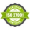 ISO 27001 standard certificate badge - Information security management