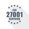 Iso 27001 vector icon, flat design illustration in eps 10