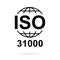 Iso 31000 icon. Risk Management. Standard quality symbol. Vector button sign isolated on white background