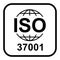 Iso 37001 icon. Anti-Bribery Management Systems. Standard quality symbol. Vector button sign isolated on white background