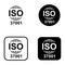 Iso 37001 icon. Anti-Bribery Management Systems. Standard quality symbol. Vector button sign isolated on white background