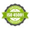 ISO 45001 standard certificate badge