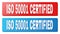 ISO 50001 CERTIFIED Caption on Blue and Red Rectangle Buttons