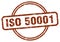 iso 50001 stamp. iso 50001 round vintage grunge label.