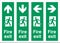 ISO 7010 graphical symbols for Fire Exit routes portrait