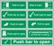 ISO 7010 graphical symbols for Slide Pull Push to Open