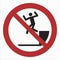 ISO 7010 registered safety signs graphical symbols pictogram prohibition jumping down