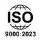 Iso 9000 2023 icon. Standard quality symbol. Vector button sign isolated on white background