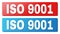 ISO 9001 Caption on Blue and Red Rectangle Buttons