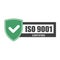 ISO 9001 certificate plate - emblem of ISO standard