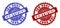 ISO 9001 CERTIFIED Blue and Red Round Stamp Seals with Grunge Textures