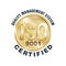 ISO 9001 certified gold emblem