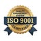 ISO 9001 golden medal emblem