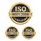 ISO 9001 golden medal emblem