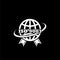 ISO 9001 icon isolated on black background