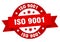 iso 9001 round ribbon isolated label. iso 9001 sign.