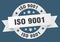 iso 9001 round ribbon isolated label. iso 9001 sign.