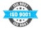 iso 9001 round stamp with ribbon. label sign