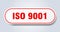 iso 9001 sign. rounded isolated button. white sticker