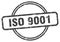 iso 9001 stamp. iso 9001 round vintage grunge label.