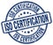 Iso certification blue stamp