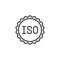 ISO, certified stamp line icon