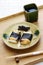 Isobeyaki, grilled mochi japanese rice cake wrapped in nori seaweed