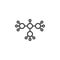 Isobutane molecular formula line icon