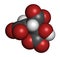 Isocitric acid molecule. 3D rendering. Atoms are represented as spheres with conventional color coding: hydrogen (white), carbon (