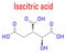 Isocitric acid molecule. Skeletal formula. Chemical structure