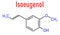 Isoeugenol fragrance molecule, skeletal chemical formula.