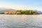 Isola Bella - fisherman island in Maggiore lake with mountains in the background, Borromean Islands Isole Borromee, Stresa,