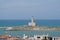 Isola Santa Eufemia, Vieste, Lighthouse located at the opposite the town of Vieste, Apulia, Italy