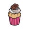 isolate bakery chocolate cupcake