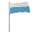 Isolate civil flag of San Marino on a flagpole fluttering in the wind on a white background, 3d rendering.