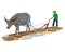 Isolate farmer plow cartoon shape