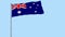 Isolate flag of Australia on a flagpole fluttering in the wind on a transparent background, 3d rendering, PNG format with Alpha ch