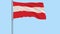 Isolate flag of Austria on a flagpole fluttering in the wind on a transparent background, 3d rendering, PNG format with Alpha chan