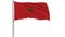 Isolate flag of Morocco on a flagpole fluttering in the wind on a white background, 3d rendering.
