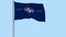 Isolate flag of the North Atlantic Treaty Organization - NATO on a flagpole fluttering in the wind on a transparent background, 3d