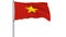 Isolate flag of Vietnam on a flagpole fluttering in the wind on a white background, 3d rendering.