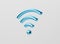 Isolate of glossy blue wifi symbol for internet technology concept by 3d render illustration