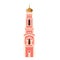 Isolate illustration of Orthodox Church Bell tower. Russian Cathedral. Flat style