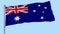 Isolate large cloth of Australia on a flagpole fluttering in the wind on a transparent background, 3d rendering, PNG format with A