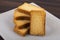 Isolate milk toast or suji rusk with wood texture