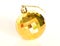 Isolate of ornament object for decoration on Christmas tree, yellow ball