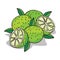 Isolate ripe lime fruit