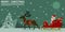 Isolate Santa`s sleigh with one reindeer in snow field