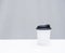 Isolate takeaway coffee cup, paper takeout black refreshing drink in blank background.
