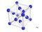 Isolated 3D model of a crystal lattice of iron